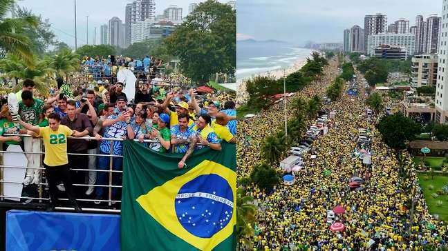Multidão se reúne no Rio de Janeiro em último ato da campanha de Flávio Bolsonaro