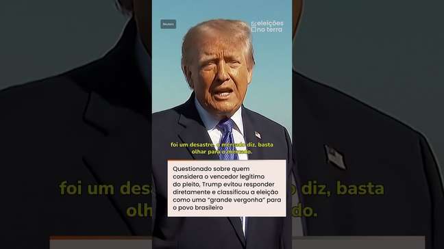 Trump diz que eleições no Brasil foram 'vergonha' e que não tomou partido a pedido de Lula #shorts