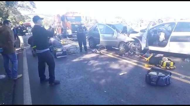 Grave acidente na BR 163 entre Santa Lúcia e Lindoeste deixa um morto e três feridos