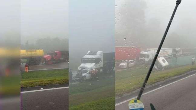 Três acidentes acontecem em trecho de 2 km entre Ponta Grossa e Curitiba na BR 277